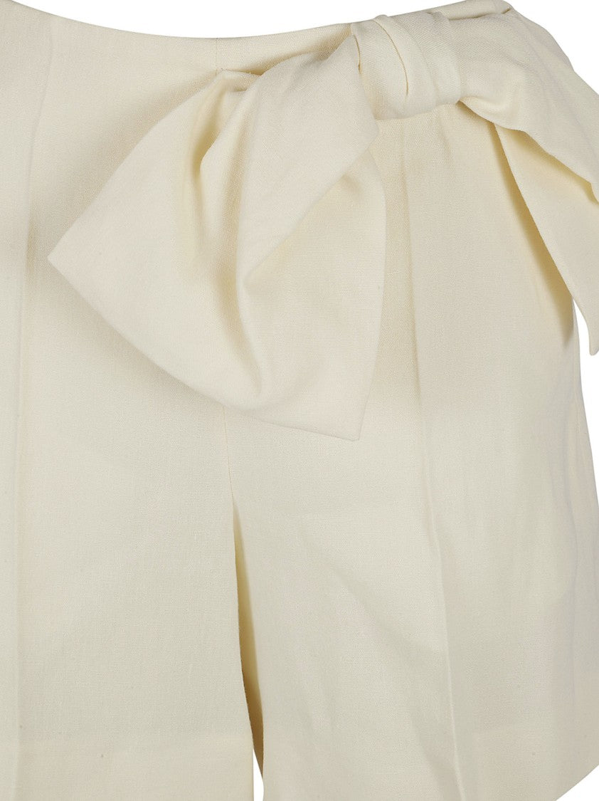 Chloé Tailored Linen Shorts With Bow Detail