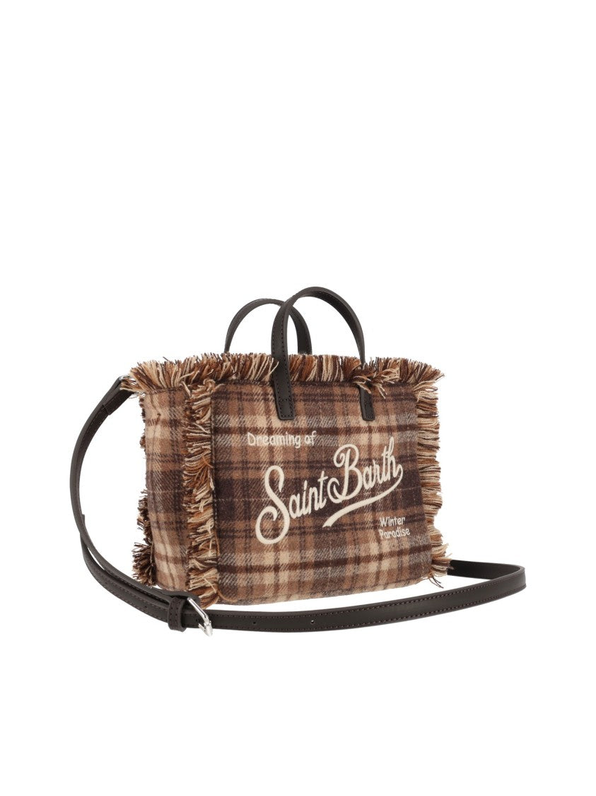 Mc2 Saint Barth Brown Vanity Mini Wool N-Tartan 1812 Tartan Mini Bag