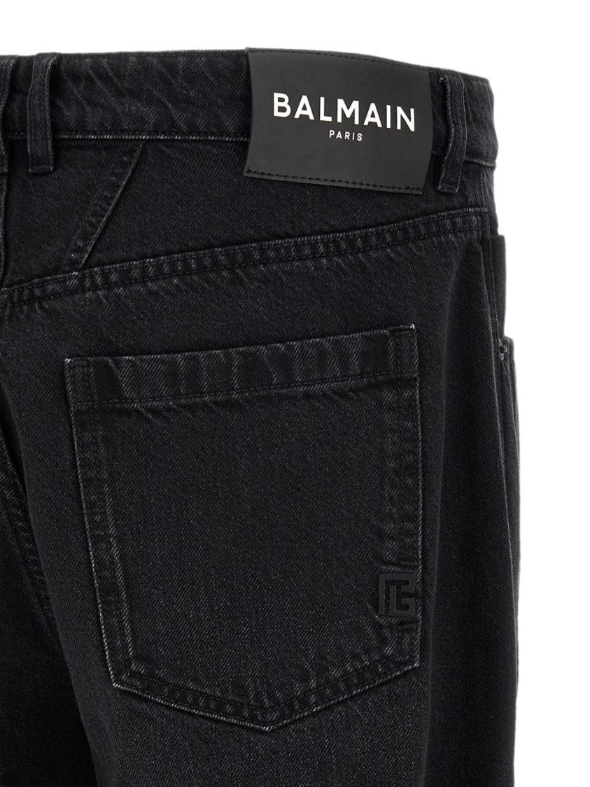 Balmain Straight-Leg Black Denim Jeans