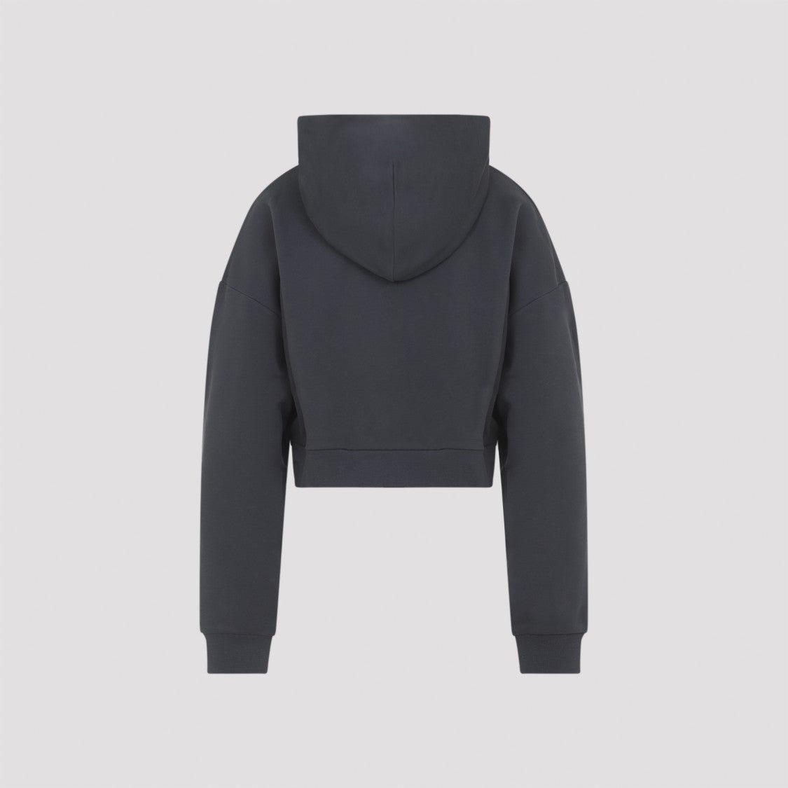 Pangaia Cropped Black Sweatshirt With Hood