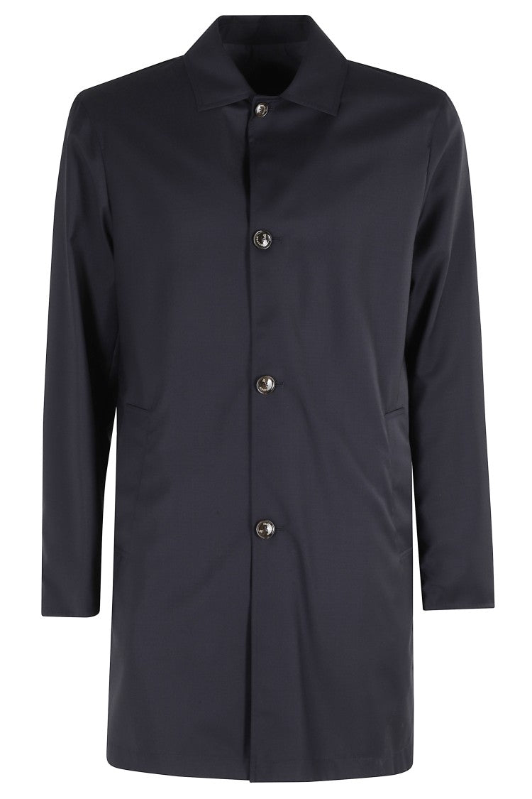 Montecore Blue Reversible Button-Closure Wool Coat