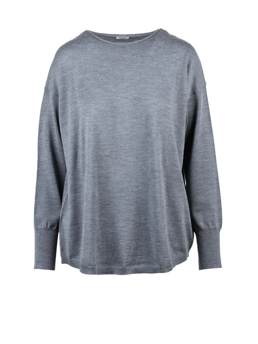 Aspesi Boat Neck Sweater In Soft Virgin Wool