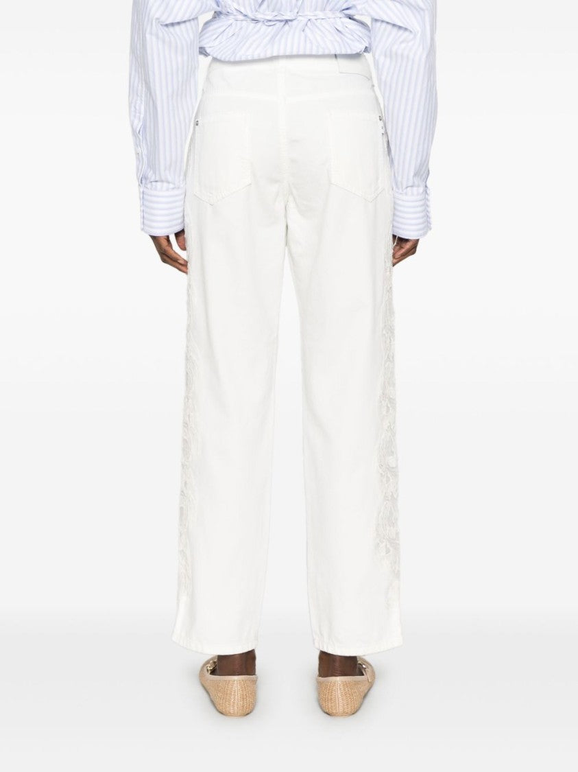Ermanno Scervino White Trousers With Front Button Closure