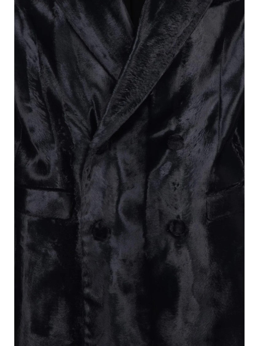 Michele Paoloni Black Cotton Viscose Women's Velvet Jacket