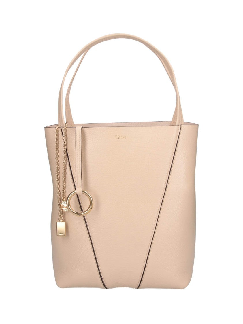 Chloé Structured Tote Bag With V-Shaped Seam Details