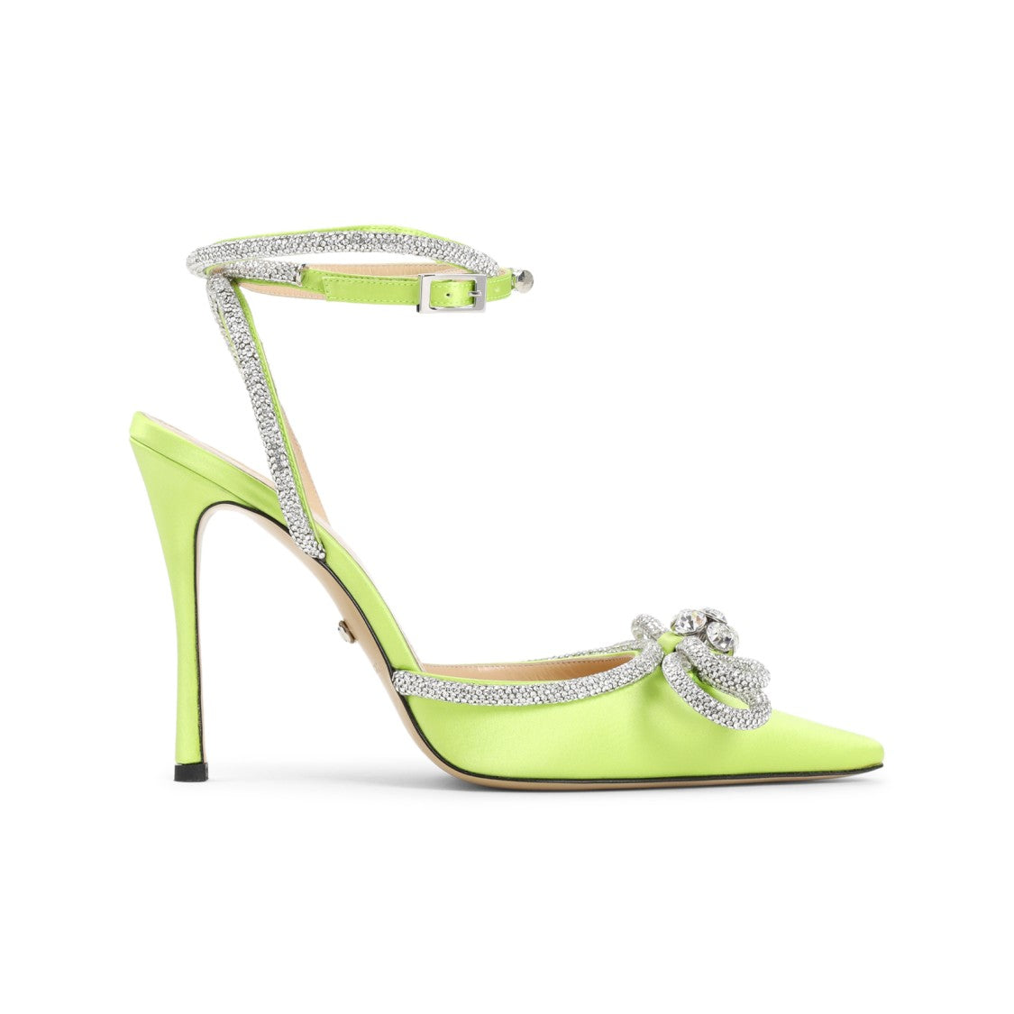 Mach & Mach Green Double Bow Silk Pumps