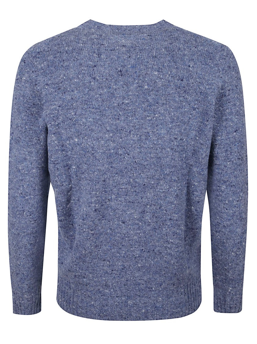 Drumohr Textured Knit Sweater In Clear Blue