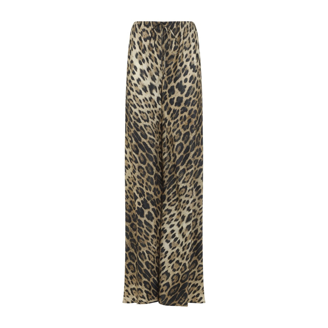 Roberto Cavalli Wide-Leg Trousers In Leopard Print Viscose-Silk Blend