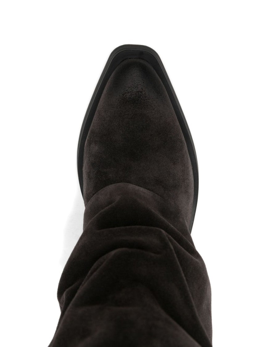 Ash Slouchy Black Leather Ankle Boots