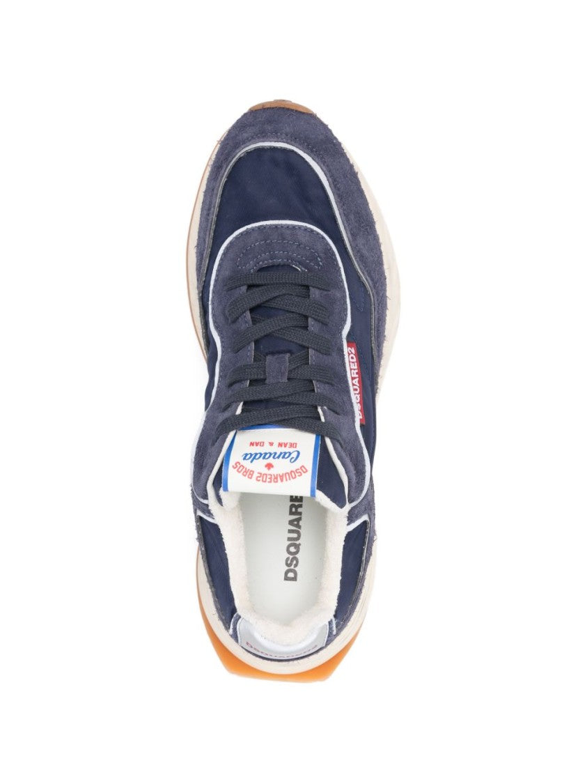 Dsquared2 Suede Panel Sneakers With Lace-Up Fastening