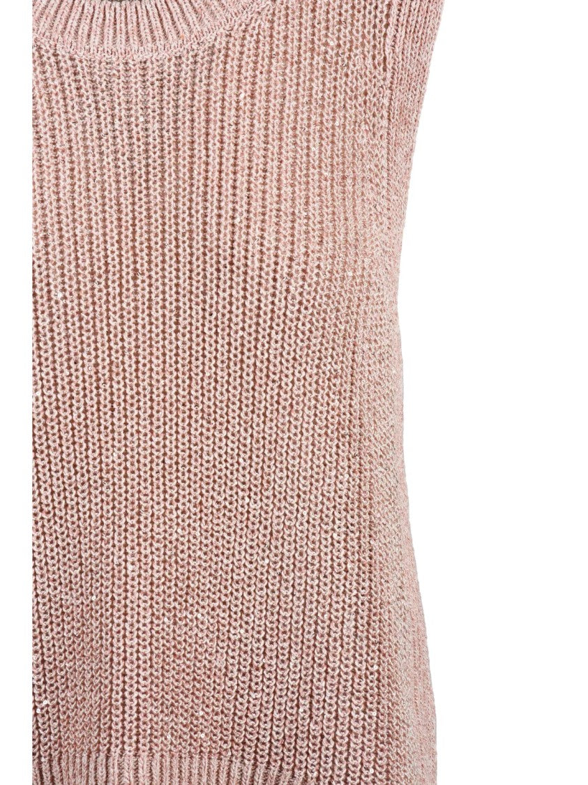 Herno Beige Pink Polyester Cotton Viscose Vest
