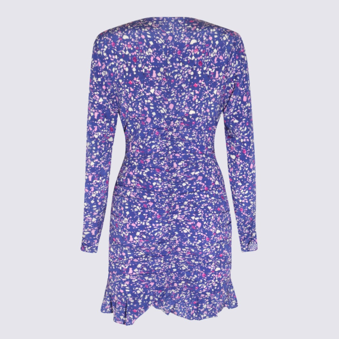 Isabel Marant Fitted Floral Mini Dress With Deep V-Neckline And Ruffled Hemline