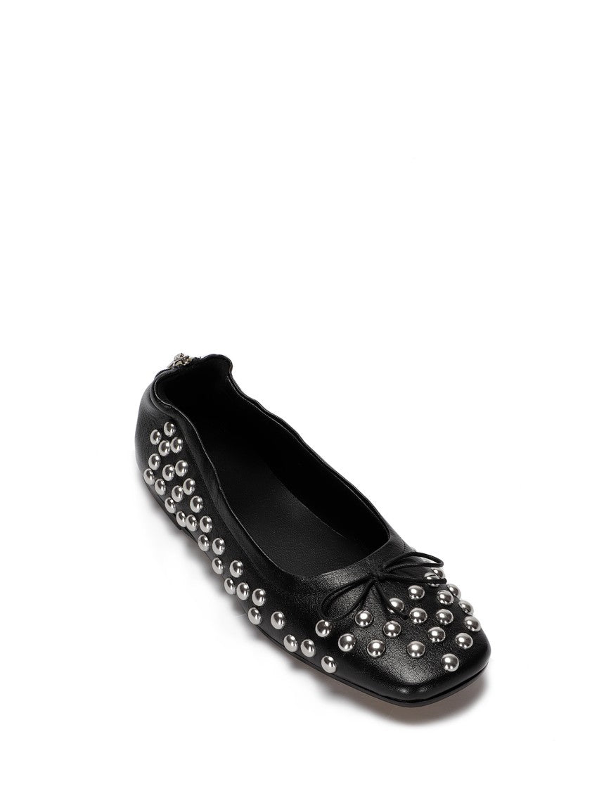 Golden Goose Amy Zip Closure Leather Ballet Flats