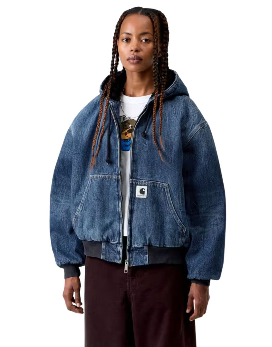 Carhartt Wip Blue Marble Wash Smith Denim Hooded Jacket