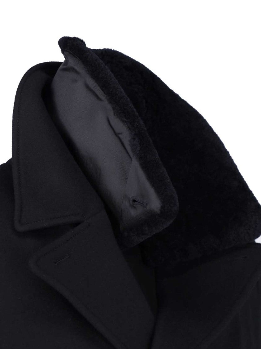 Mackage Black Cole Double-Breasted Wool Peacoat