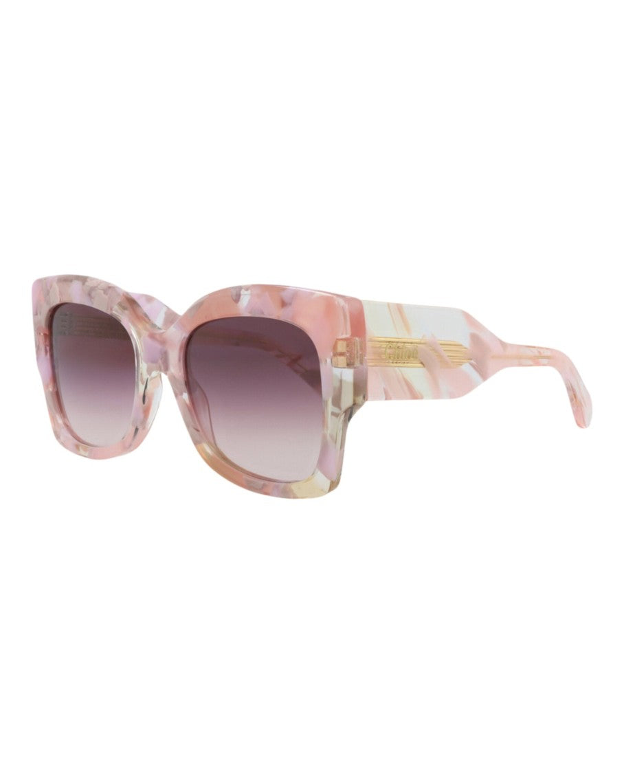 Chloé Square Frame Recycled Acetate Sunglasses With Gradient Lenses