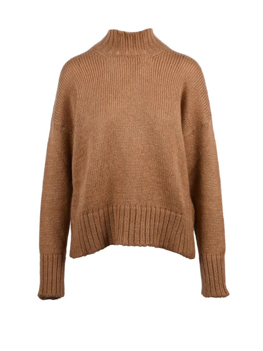 Alpha Studio Chunky Knit Turtleneck Sweater With Ribbed Detailing