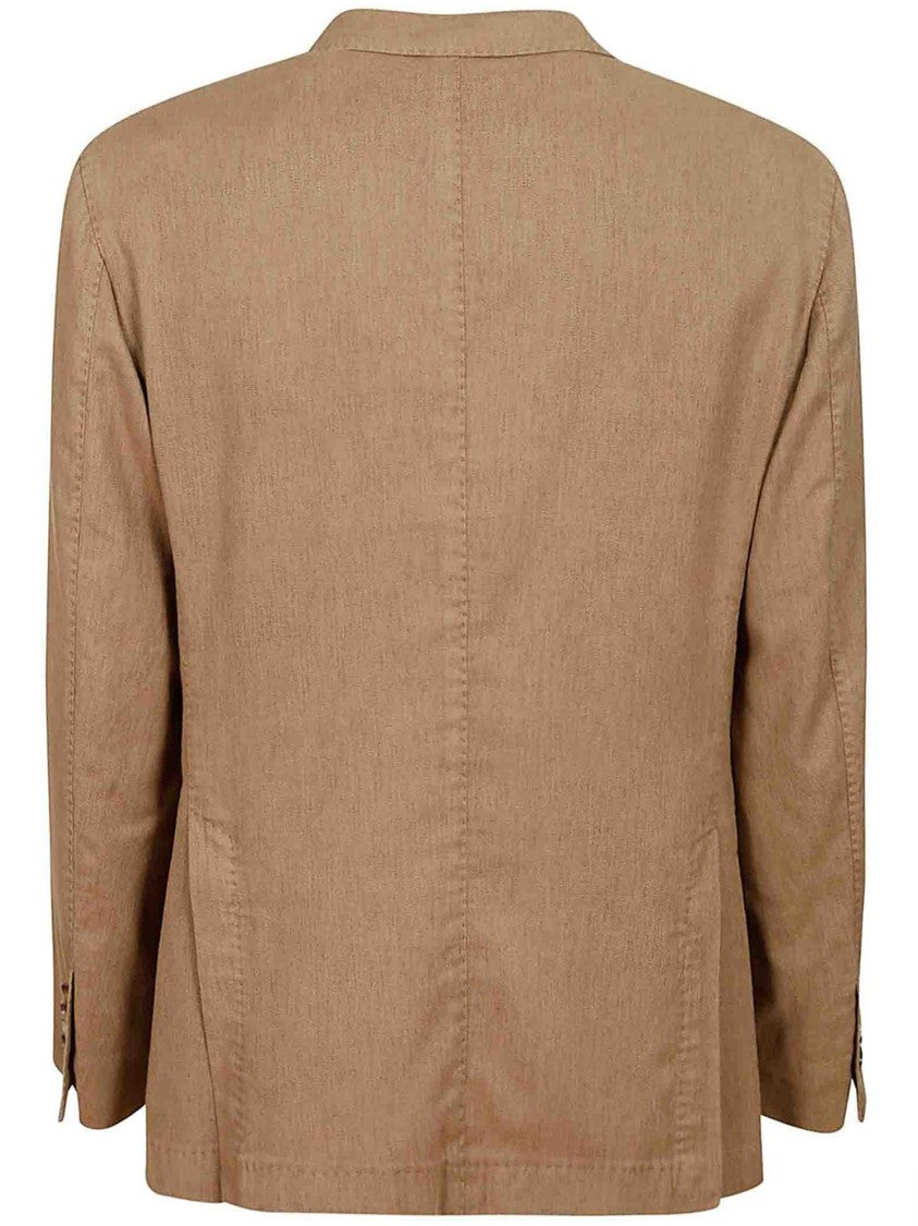 Boglioli Single-Breasted Brown Cotton Blend Blazer