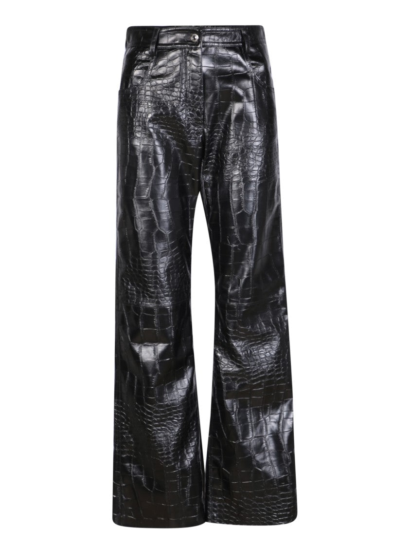 Msgm Black Croco Trousers
