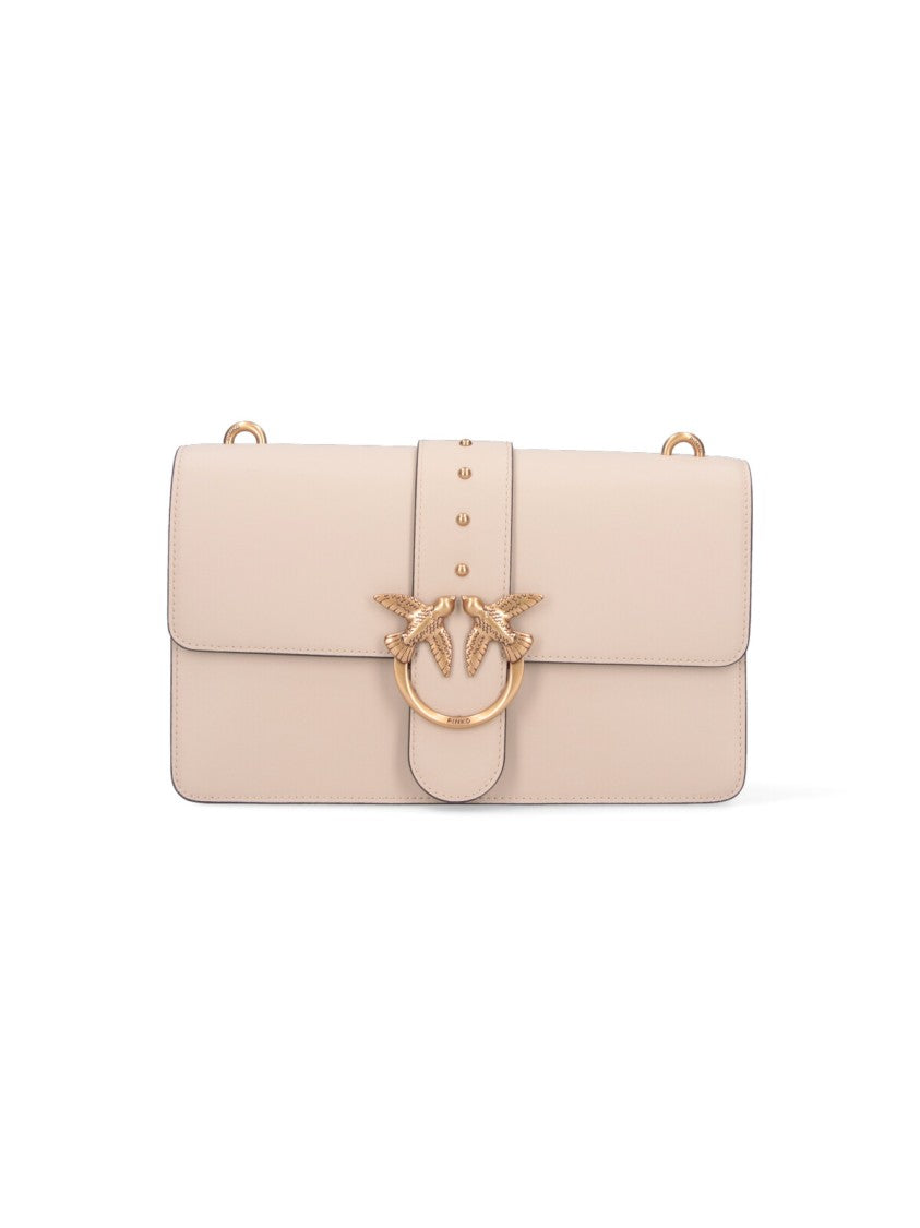 Pinko Structured Beige Handbag With Versatile Carrying Options
