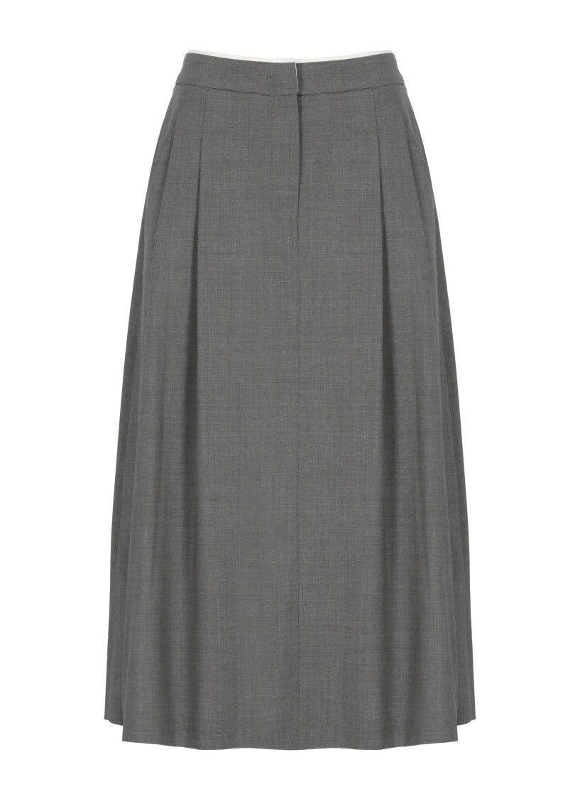 Peserico Knee-Length Grey Peserico Skirt With Darts And Stylish Pockets
