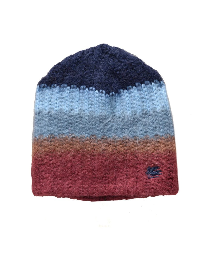 Etro Blue Mohair-Blend Beanie Hat