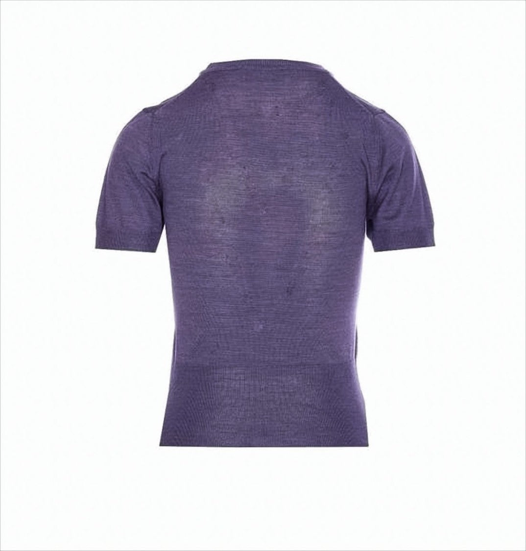 Vivienne Westwood Short-Sleeve Wool-Silk Blend Top With Round Neckline