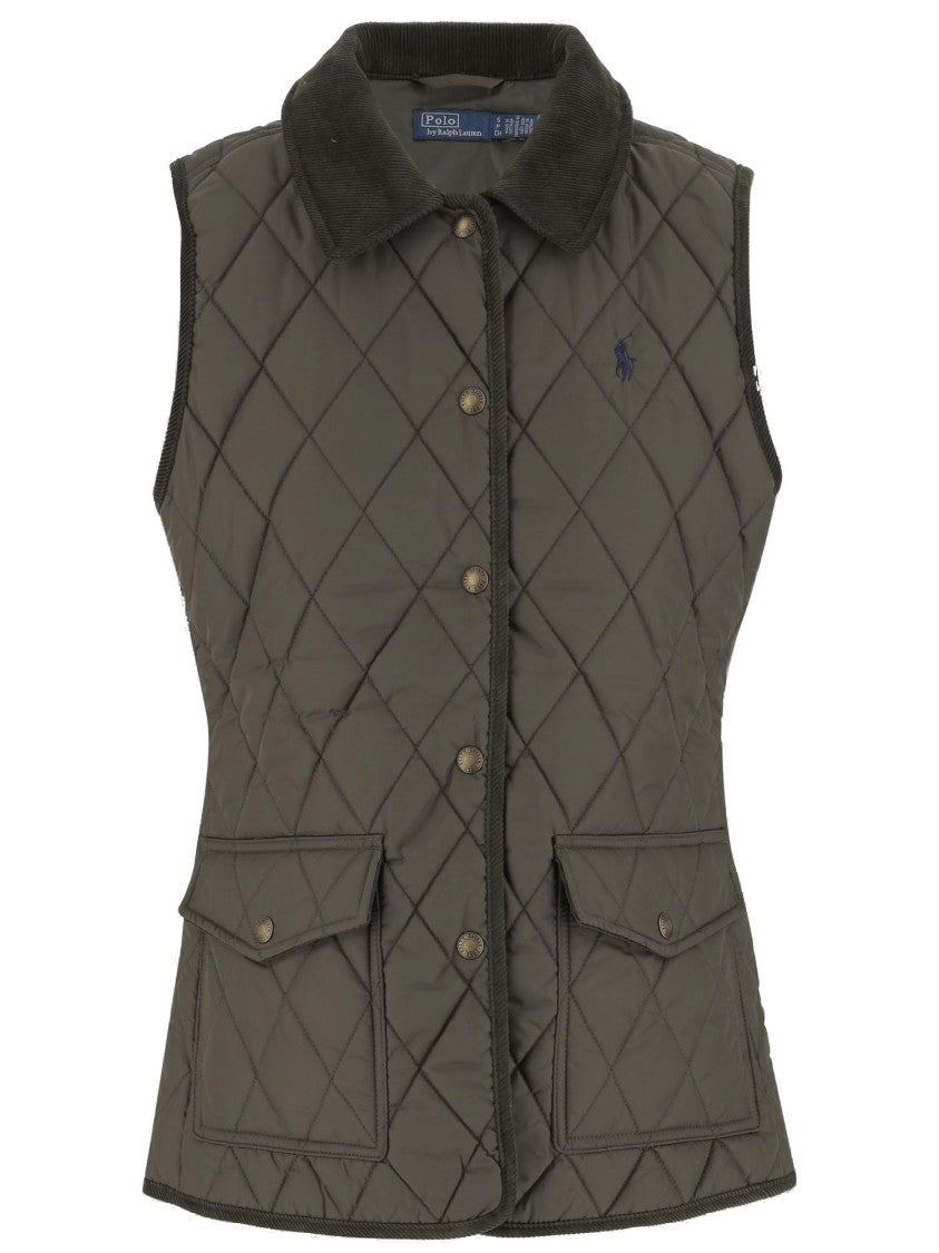 Polo Ralph Lauren Quilted Nylon Vest With Front Button Closure