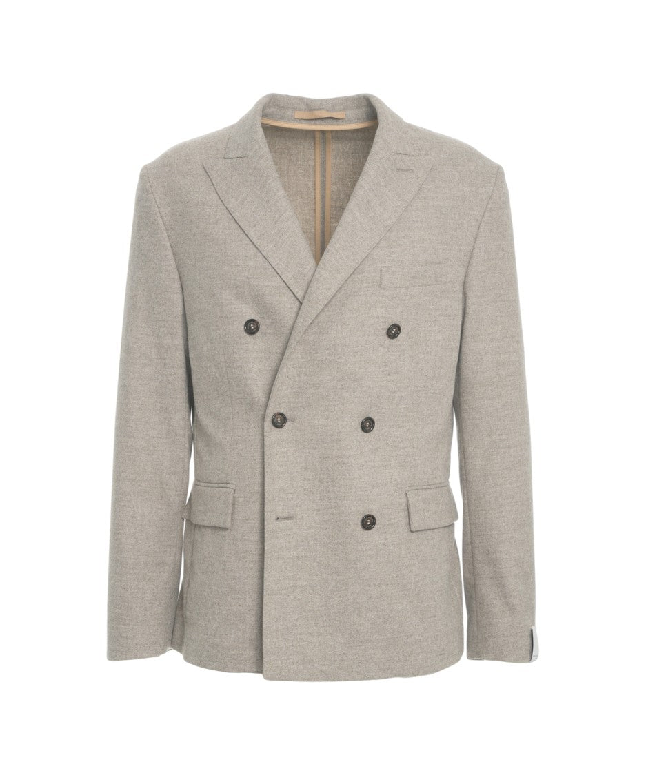 Paolo Pecora Double-Breasted Tailored Blazer With Flap Pockets