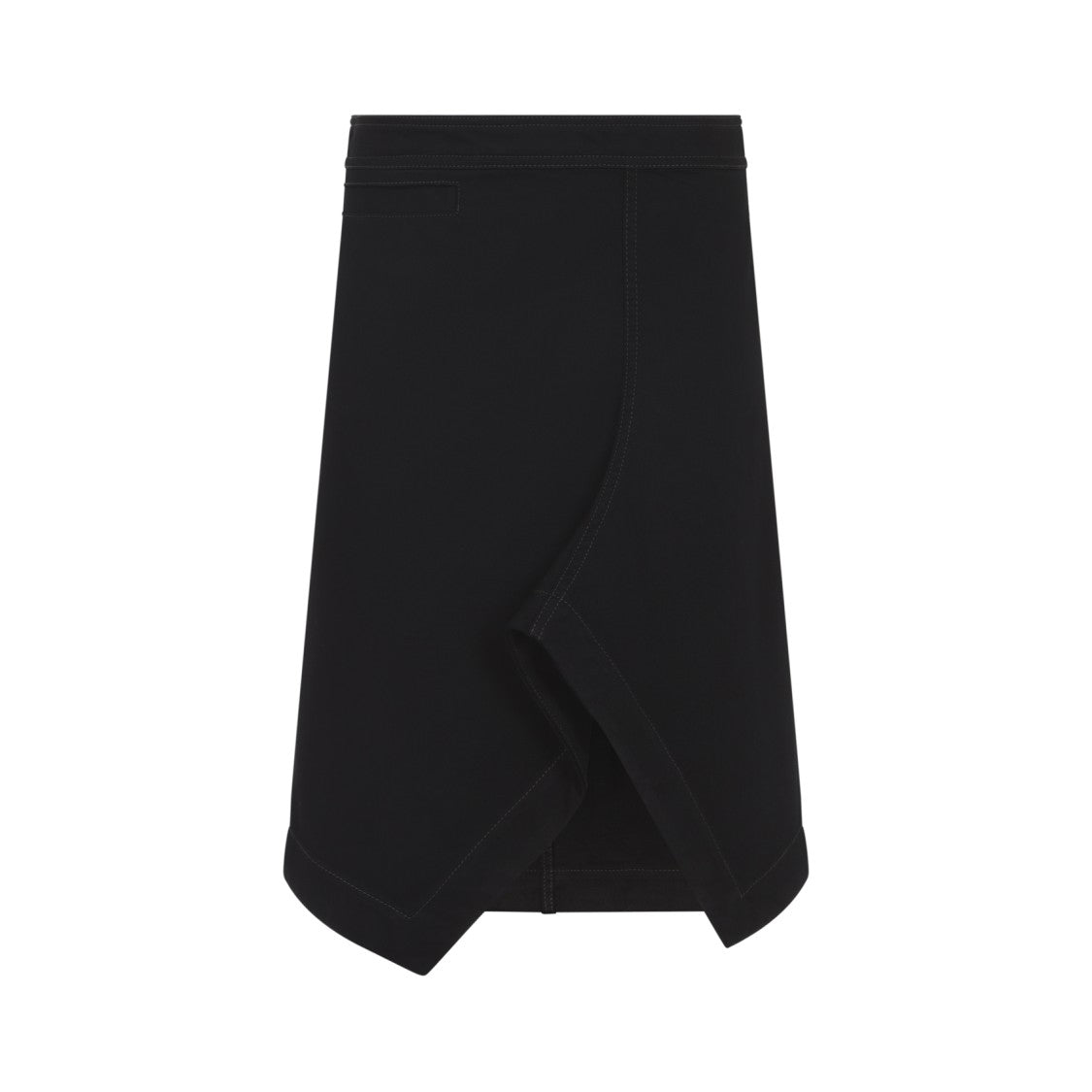 Lemaire Black Cotton Midi Skirt With Structured Detailing