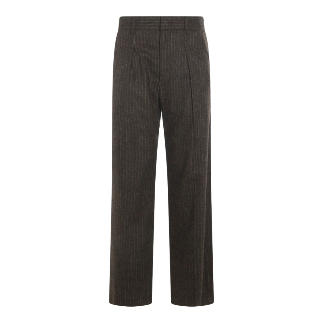 Isabel Marant High-Waisted Straight-Leg Trousers With Subtle Pinstripe Design