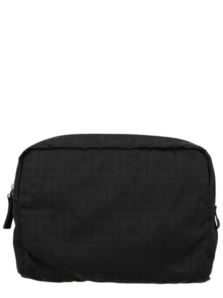 Fendi Black Embossed Pattern Clutch