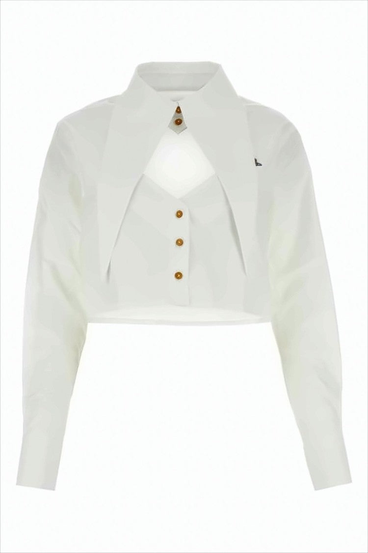 Vivienne Westwood Cropped Layered Blouse With Pointed Collar