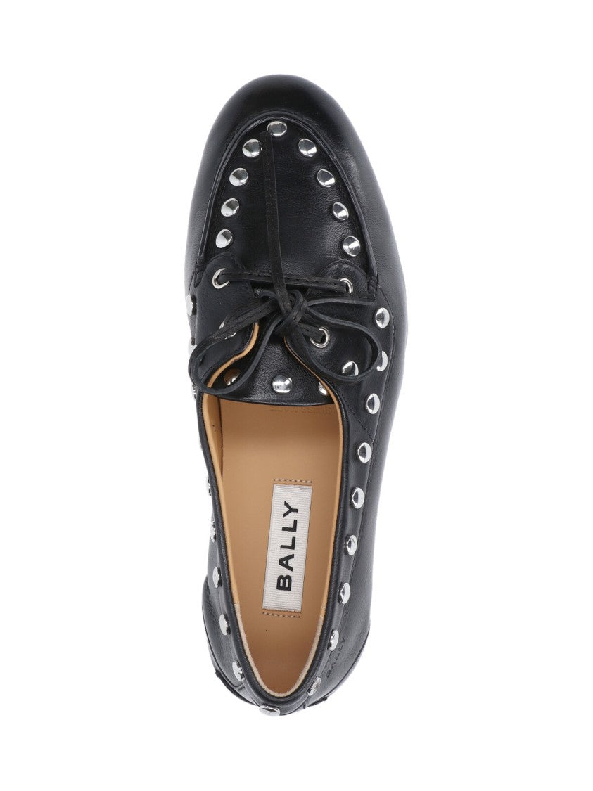 Bally Pointed Toe Slip-On Moccasins With Lace Closure