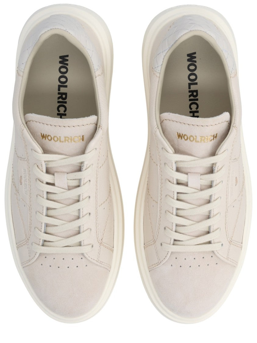Woolrich Quilted Leather Sneakers With Elevated Platform