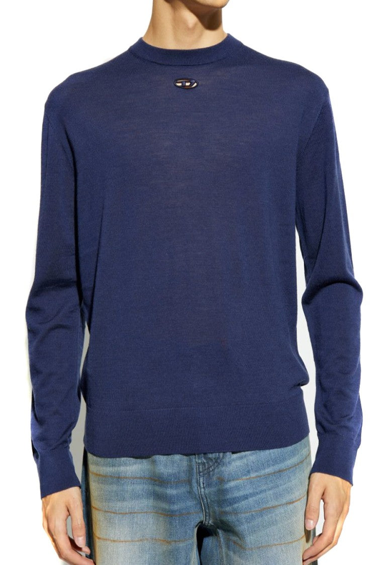 Diesel Crew Neck Knitwear With Subtle Logo Detail