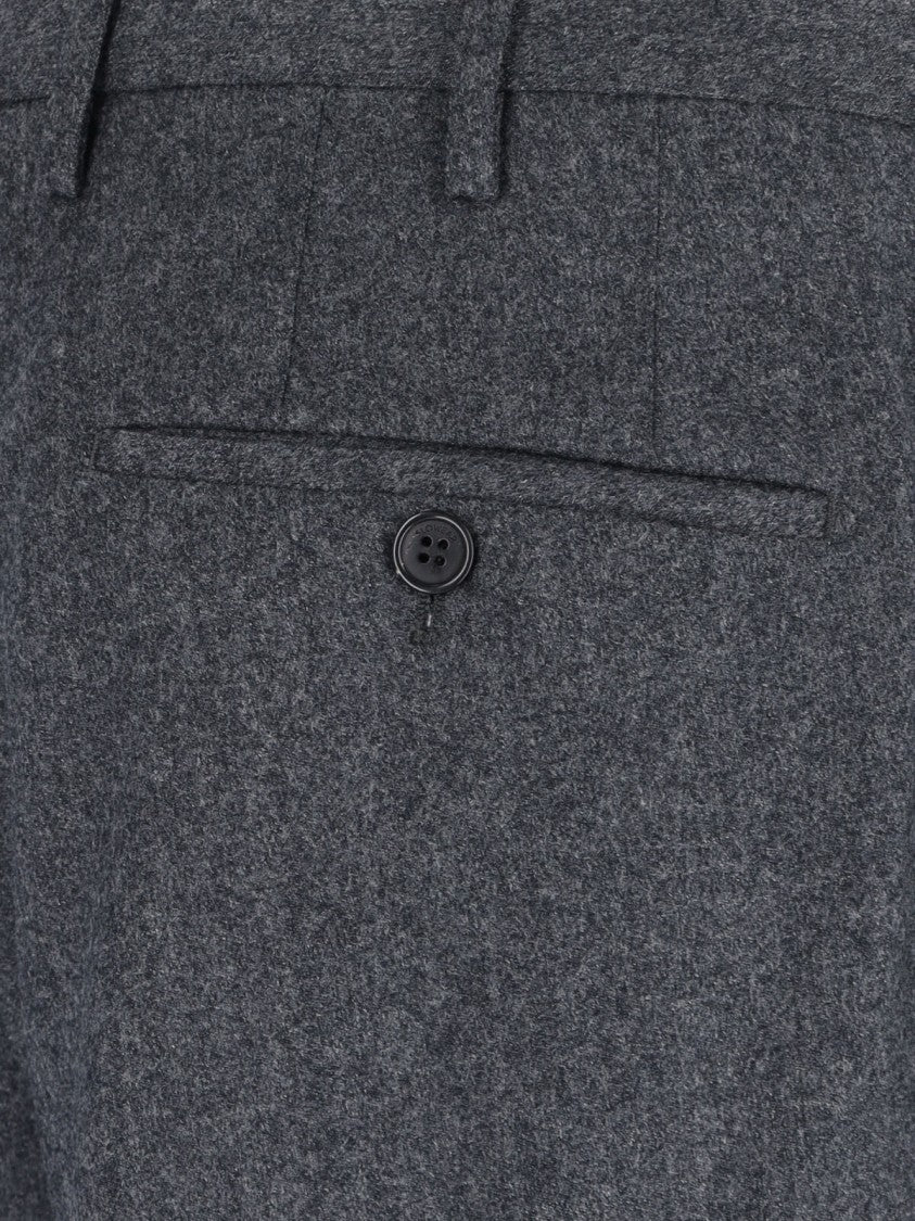 Incotex Tailored Grey Virgin Wool Chinos