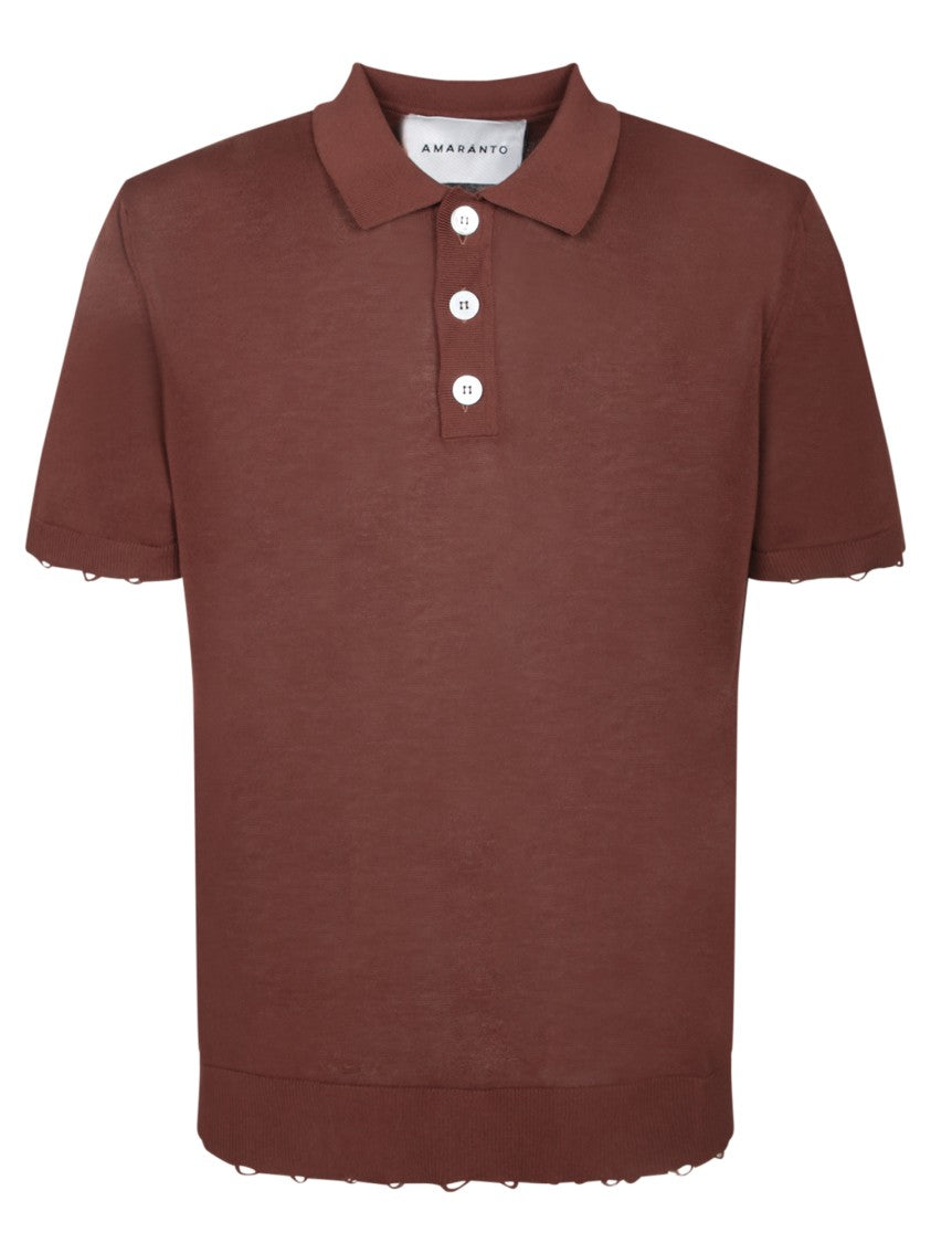 Amaranto Classic Polo Brown T-Shirt