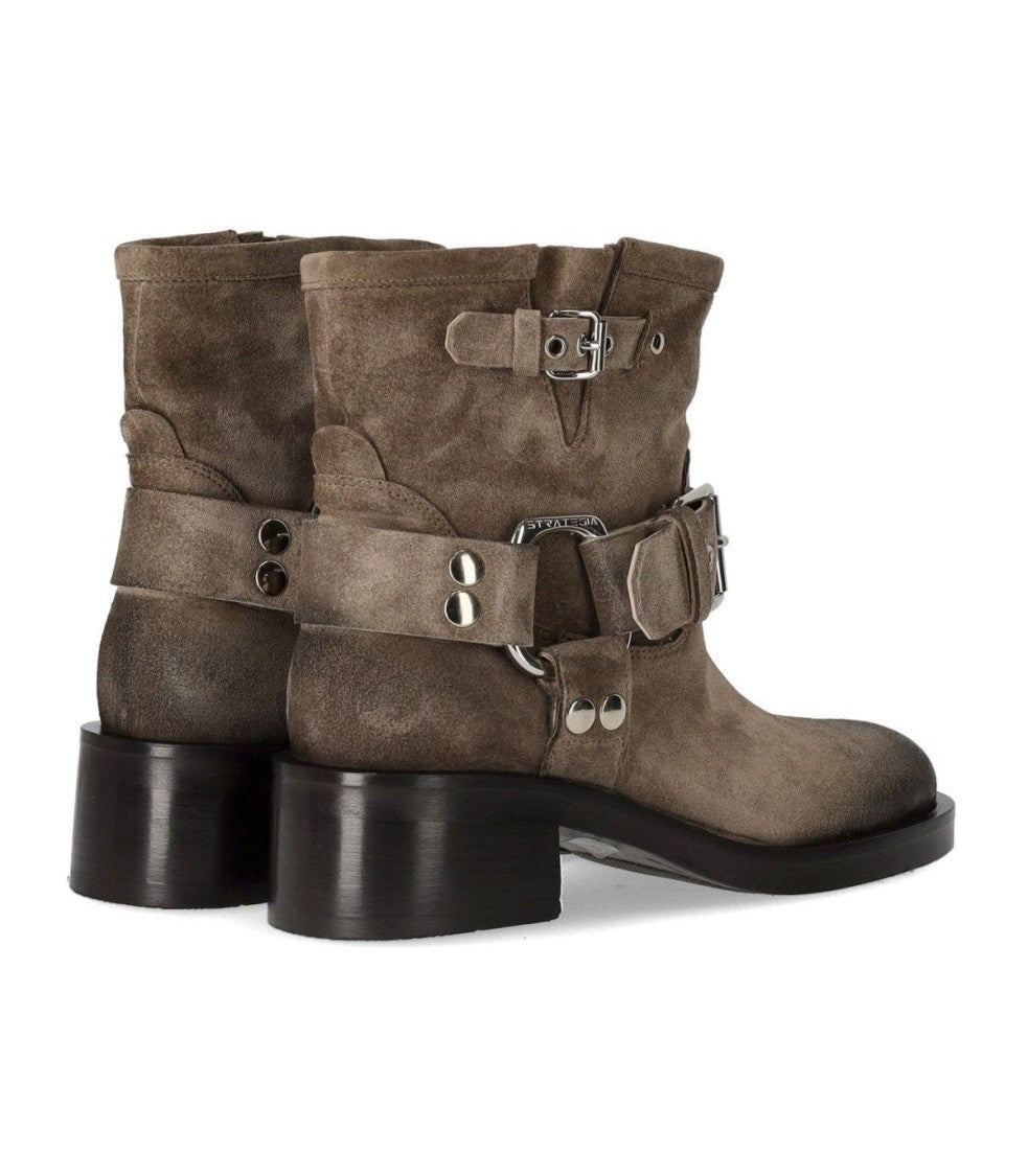 Strategia Beige Biker Boot