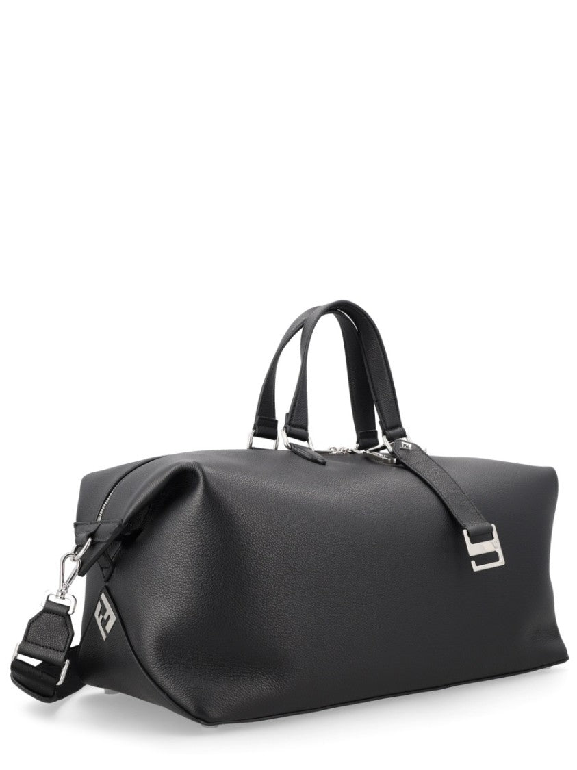 Fendi Large Rectangular Leather Tote With Detachable Shoulder Strap
