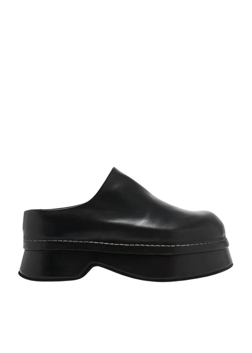 Alexander Mcqueen Minimalist Black Calf Leather Mules