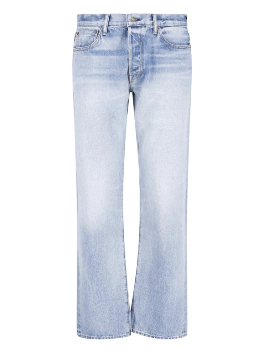 Tom Ford Light Blue Straight-Leg Cotton Jeans
