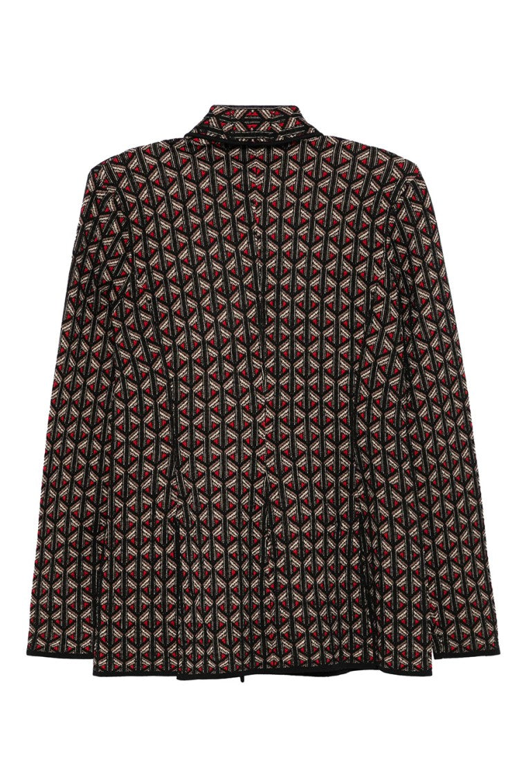 Diane Von Furstenberg Multicolor Wool-Blend Notch-Lapel Blazer