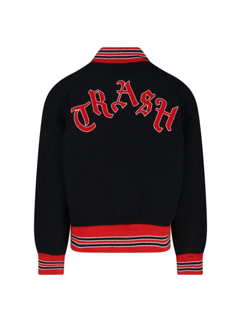 Needles Logo Bomber Jacket – Black/Red
