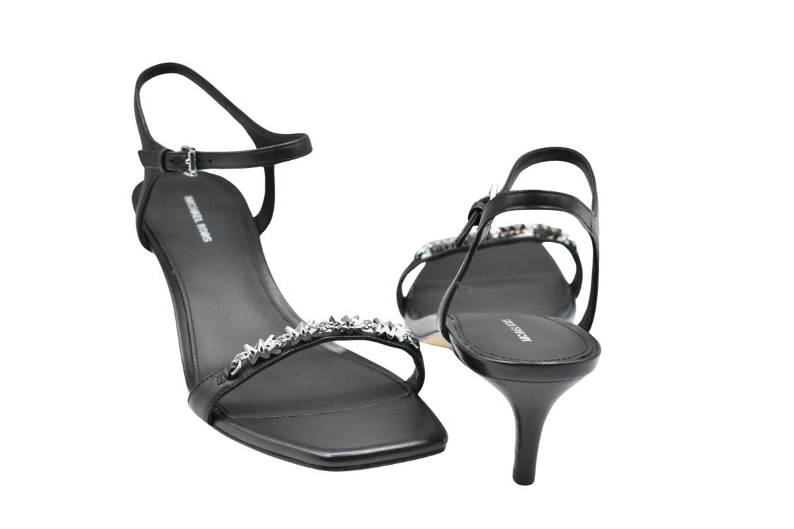 Michael Kors High-Heeled Black Sandal With Ankle Strap