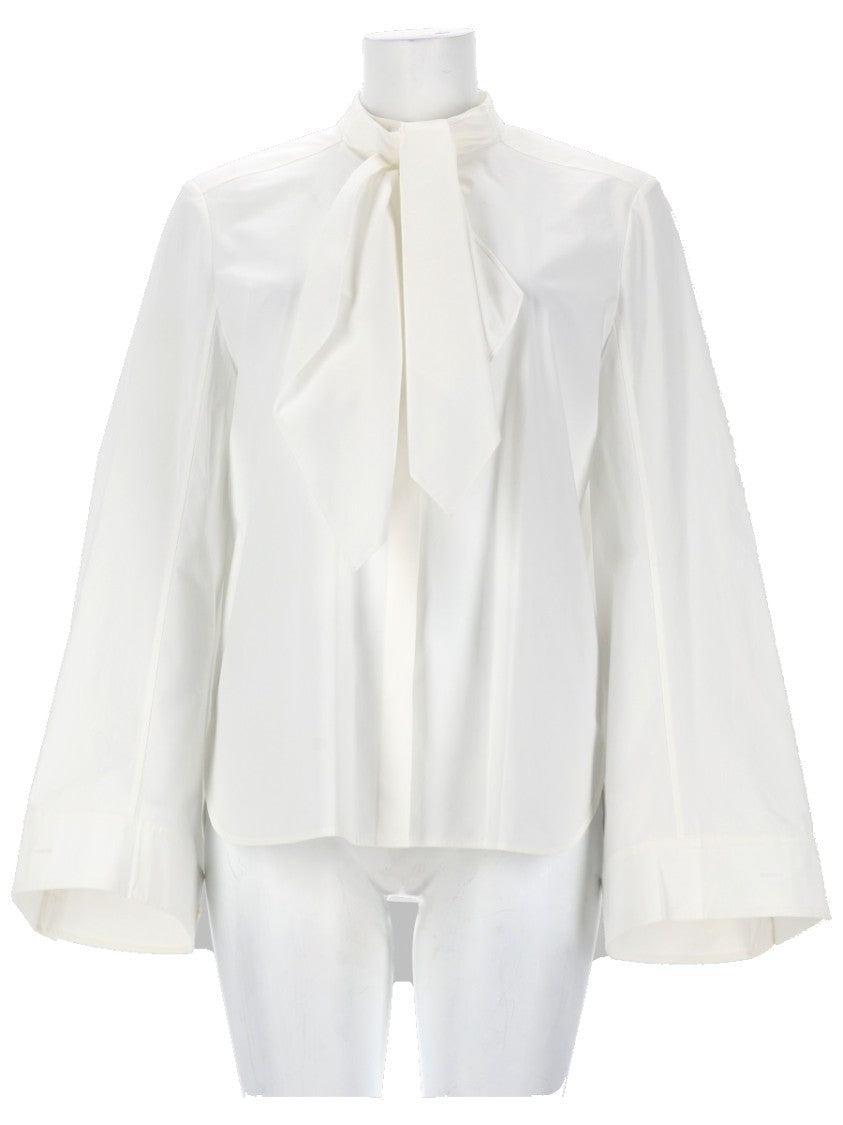 Tory Burch White Bow Tie Detail Cotton Tunic