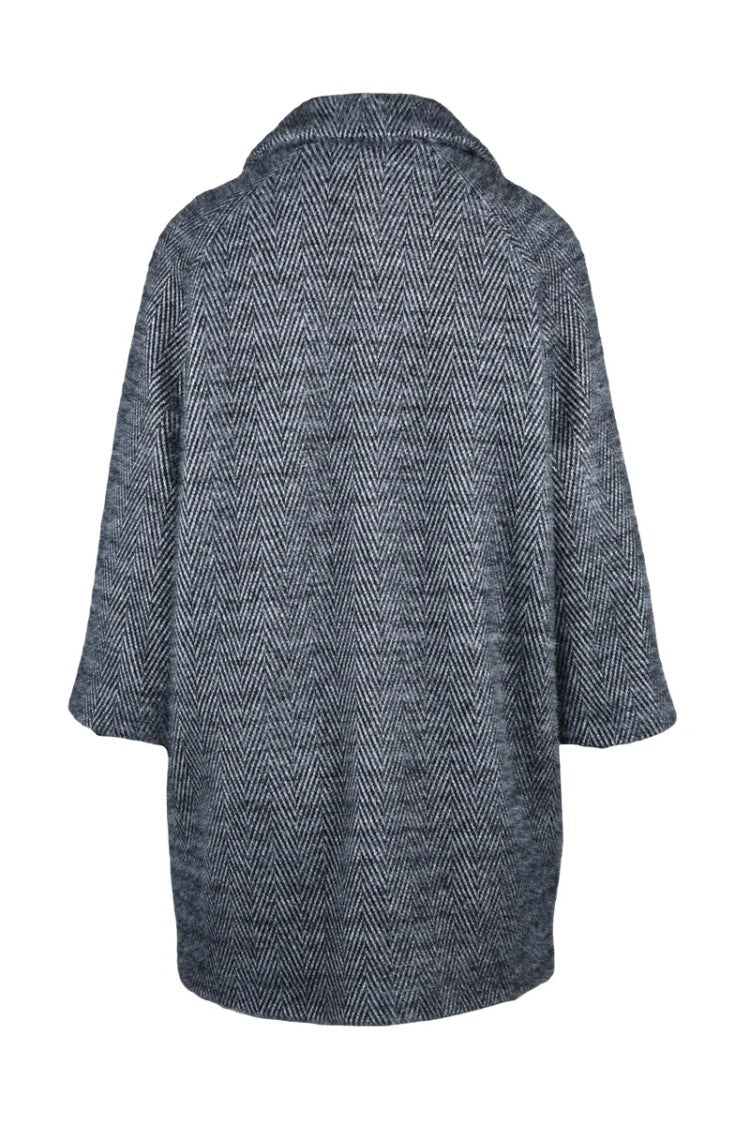 Guttha Raglan Wool Blend Coat - Grey/Black