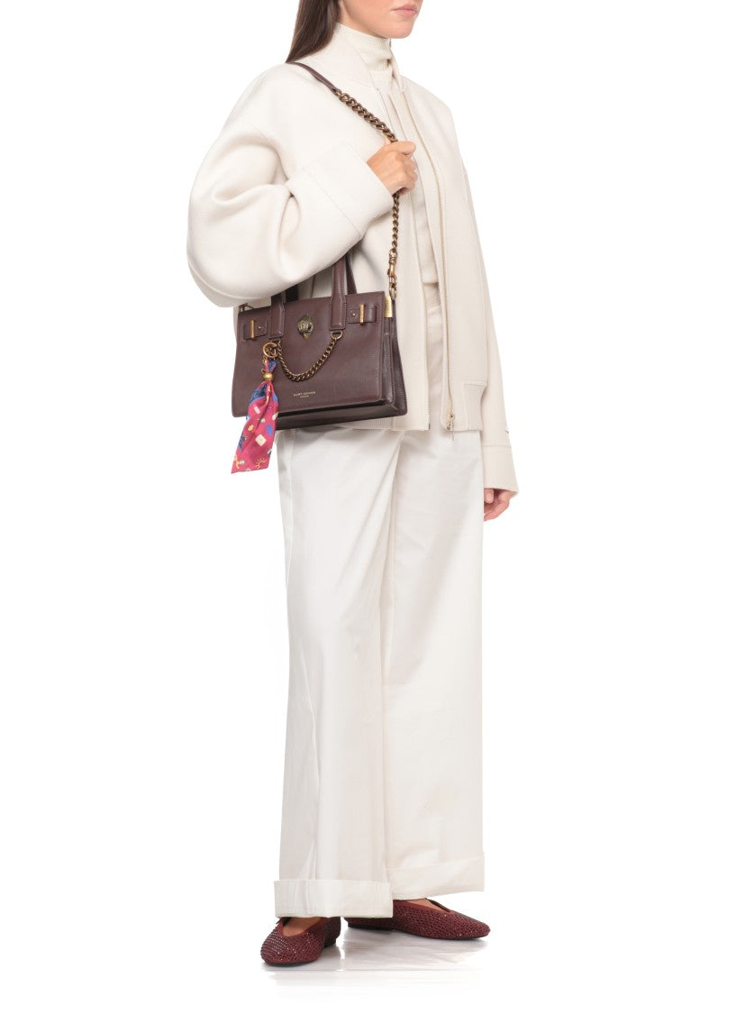 Kurt Geiger Brown Sloane Leather Structured Tote Bag