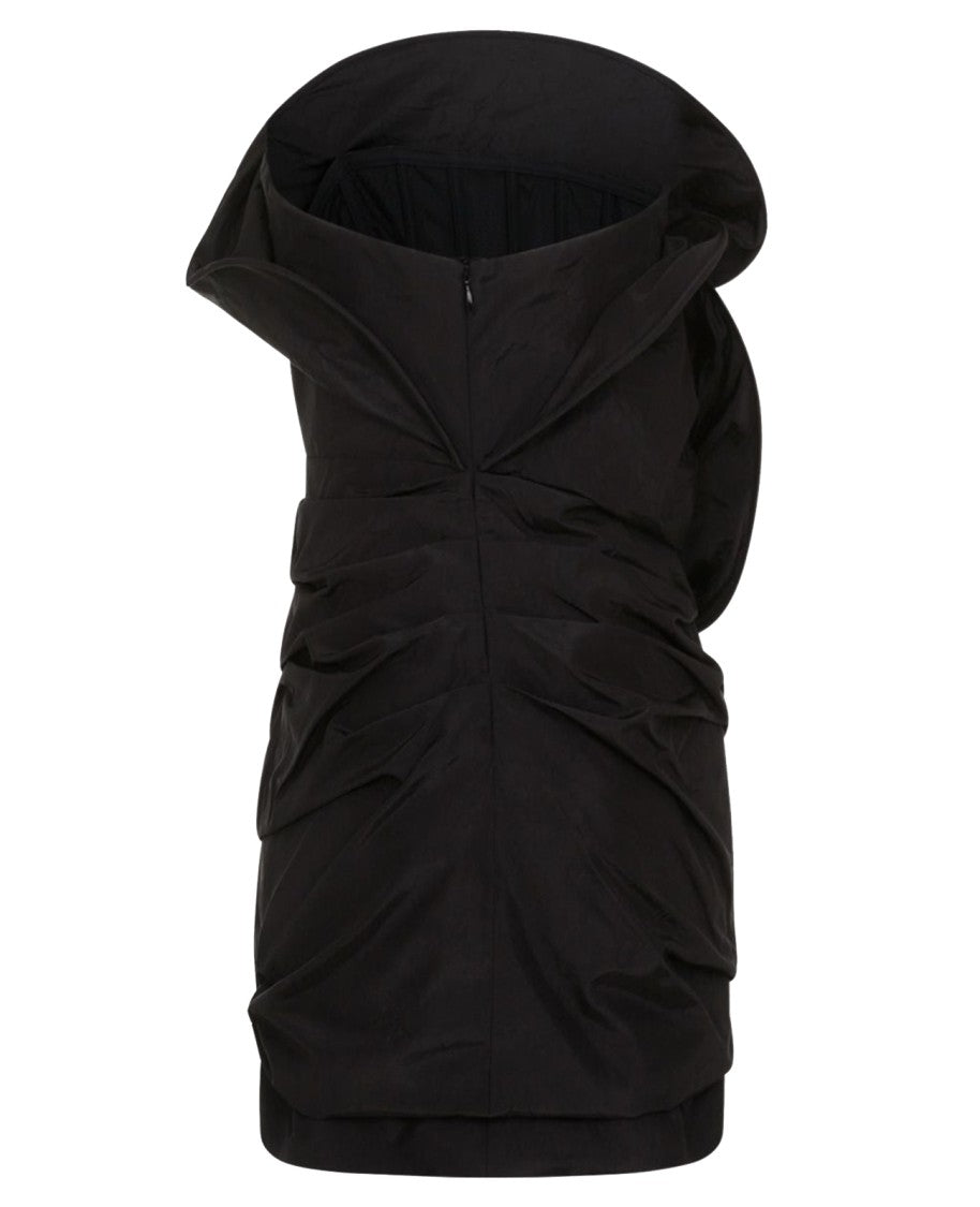 Magda Butrym Sculptural Rose Mini Dress In Black