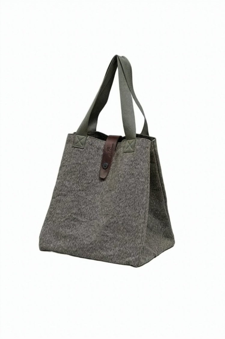 Nigel Cabourn Structured Green Cotton Tote Bag